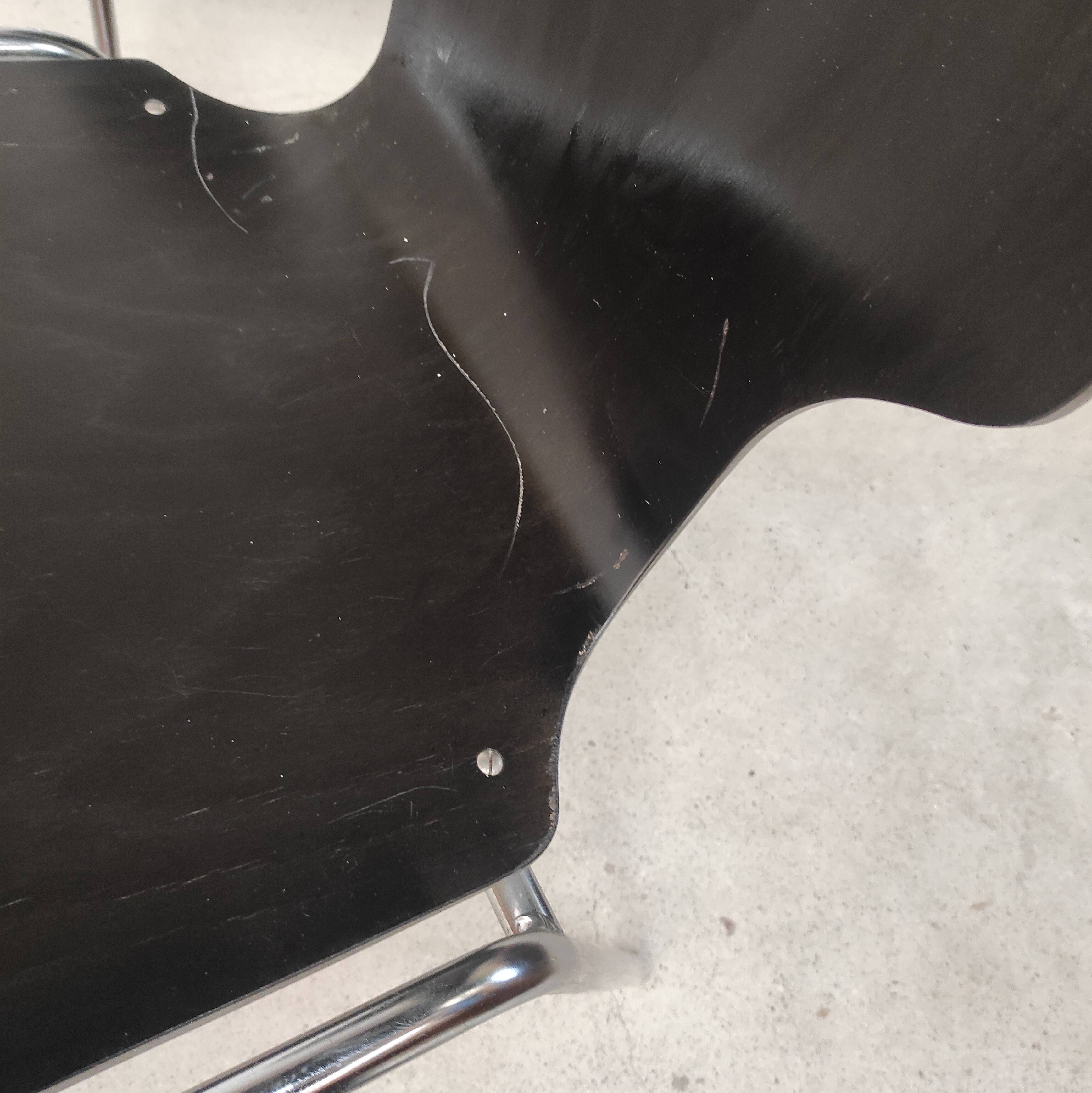 6 chaises plywood et chrome