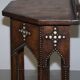 Antique Leather Studded Console Table in Gothic Pugin Style Restored