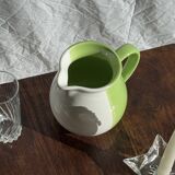 90s white and green ceramic carafe H17 D11