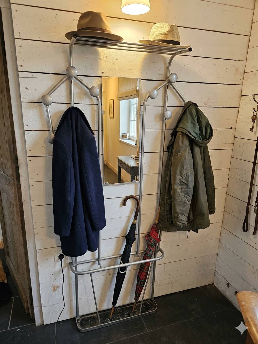 Aluminium coat rack from the 1950s.