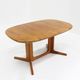 Vintage Glostrup Danish oval extendable dining table solid teak 1960s