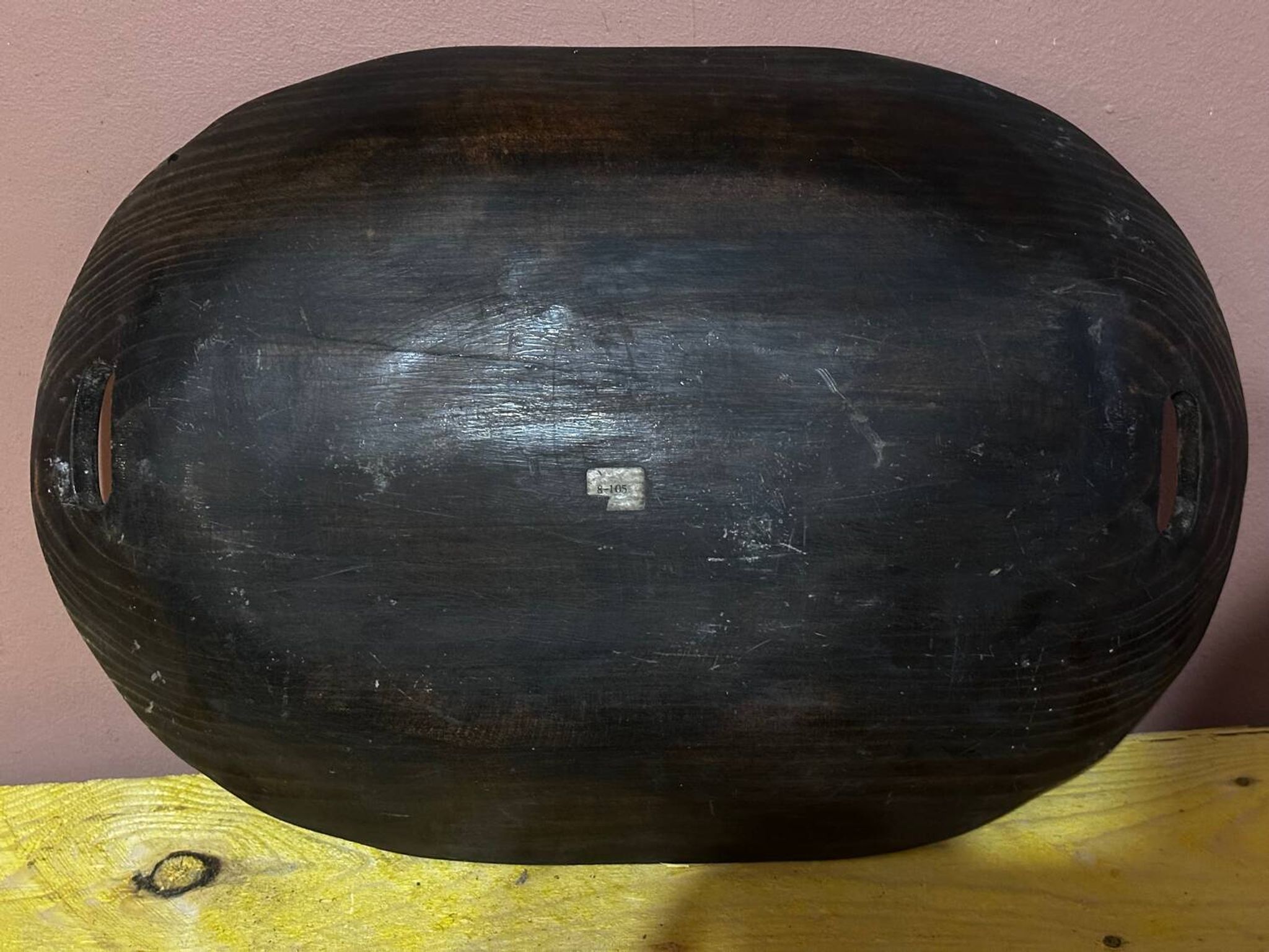 Mid-century hand-painted floral decorative tray / catchall 49 cm / 33 cm