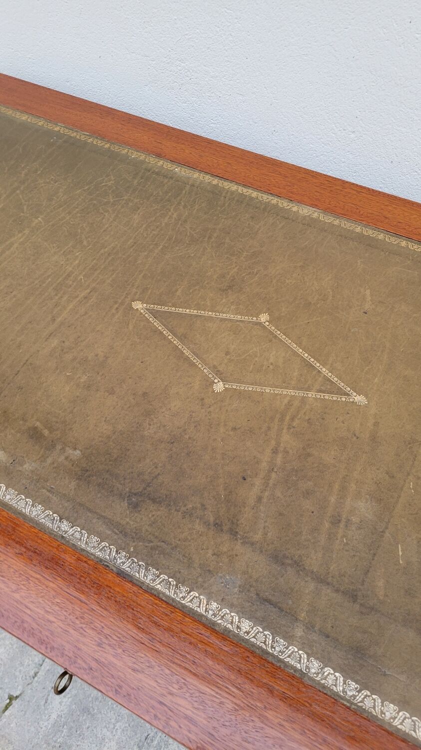 Louis XVI style flat desk in 19th century mahogany