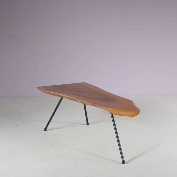 Table basse en tronc d'arbre des années 1950 dans le style Aubock d'Autriche