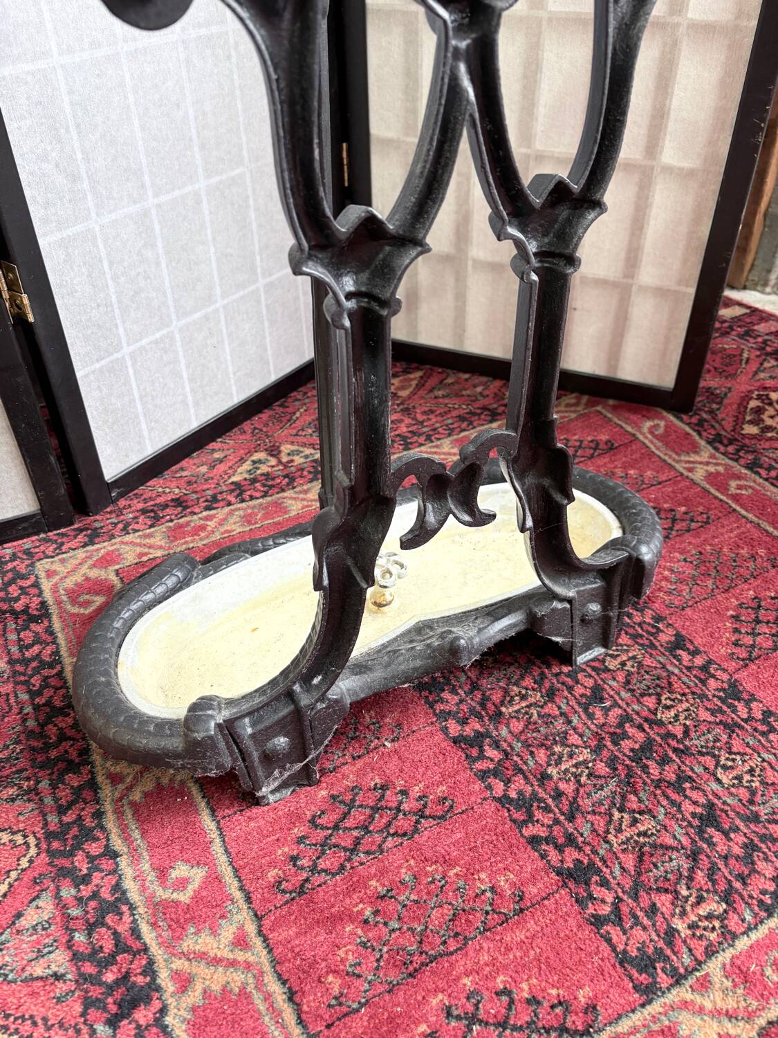 Art Nouveau cast iron coat rack