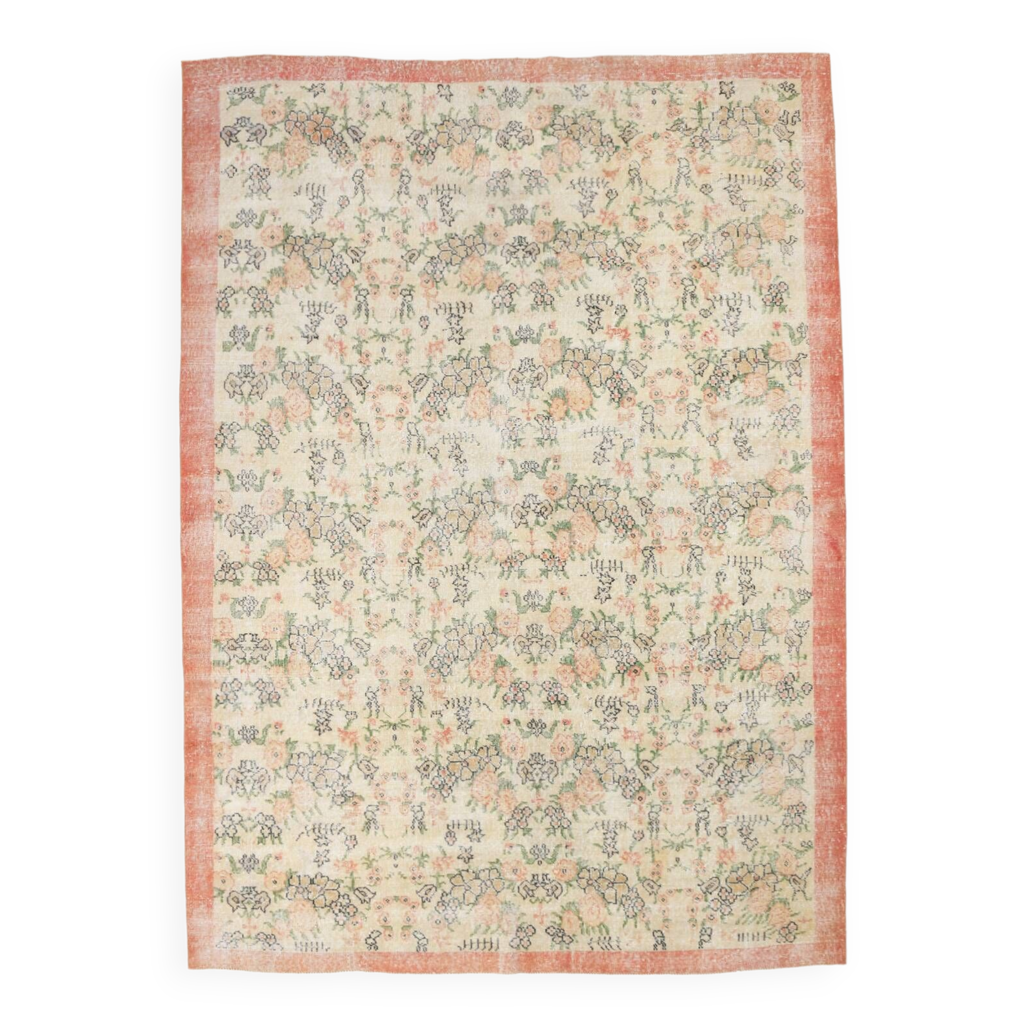 7x10 Floral Persian Rug, 216x295Cm