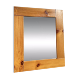 Wooden mirror, Maison Regain pine, 1980, 40x35
