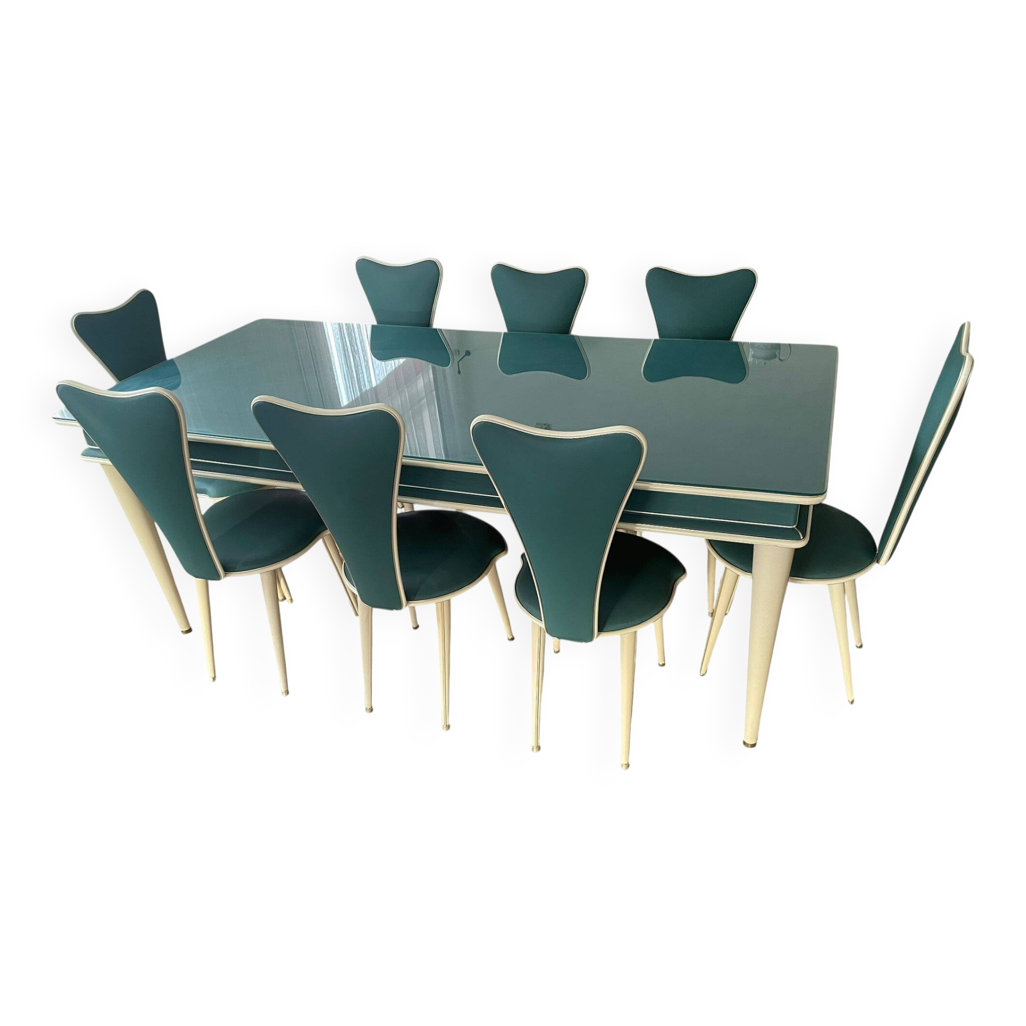 Salle à manger Umberto Mascagni — Table et 8 chaises, Italie, années 1950