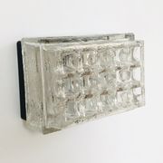 Rectangular embossed glass wall lamp from Limburg, Germany 1970