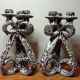 Marius Giuge artist pottery Vallauris 2 candlesticks