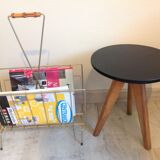 Vintage gold metal magazine door and bamboo handle / vintage 60s-70s