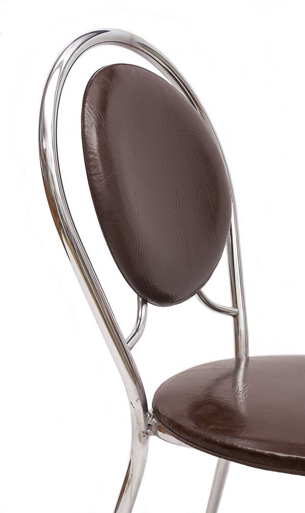 6 chaises Soudexvinyl chocolat, vintage 1970