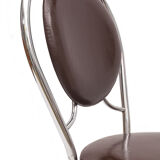 6 chairs Soudexvinyl chocolate, vintage 1970