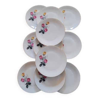 P.L. France flat plates – Roses – 1950s