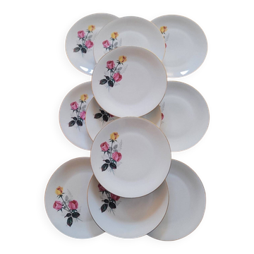 P.L. France flat plates – Roses – 1950s