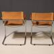 Paire de fauteuils cantilever en acier tubulaire style MG5 Grassi années 1970