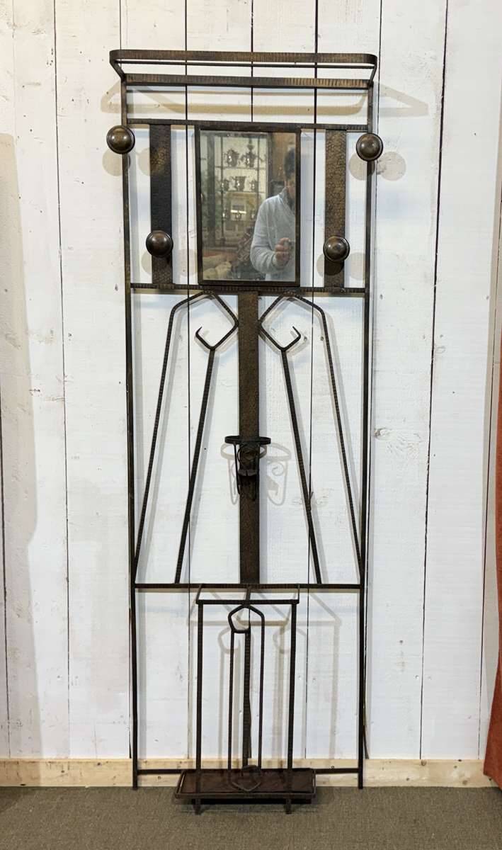 Porte manteaux de style art déco en fer des années 1960