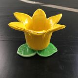 Yellow tulip candle holder