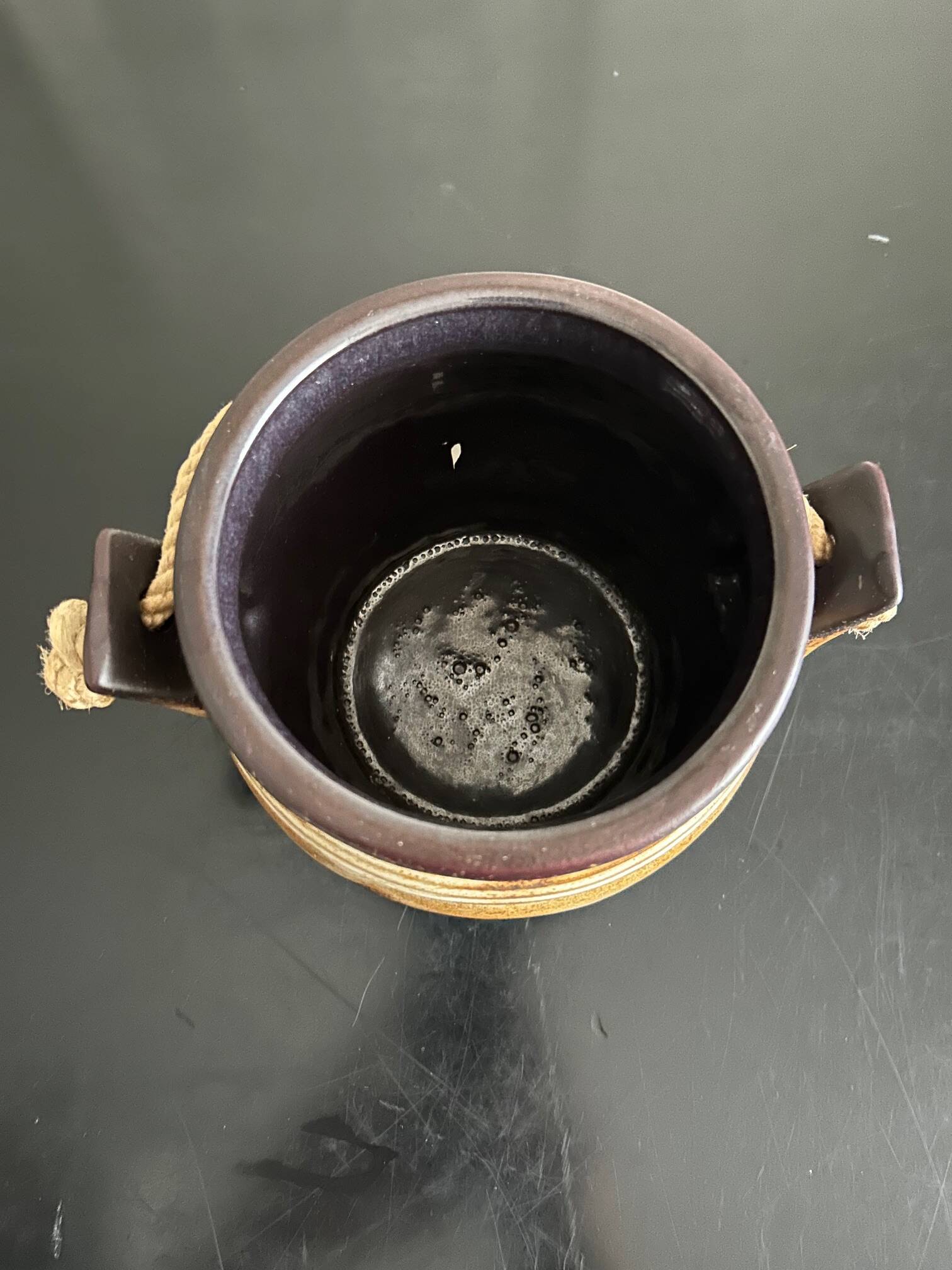 ceramic and rope pot cover