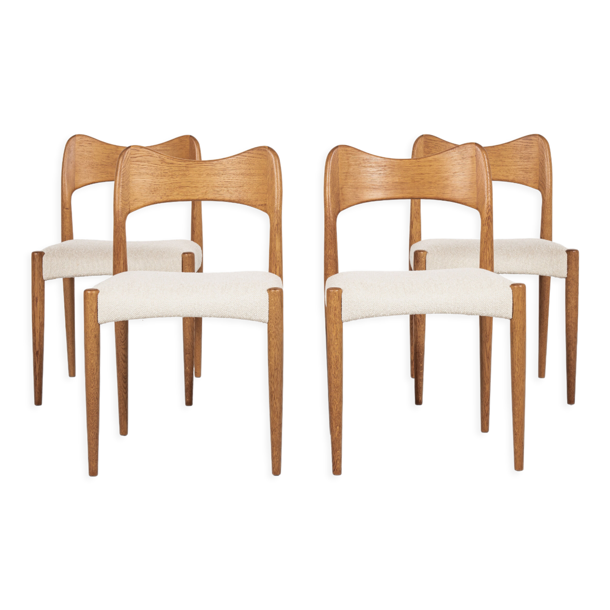 4 dining chairs in oak by Arne Hovmand Olsen for Mogens Kold 1960s
