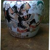 Cache pot en porcelaine japonaise "satsuma"