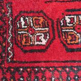Tapis vintage fait main Ersari – 24 x 30 cm – Rouge éclatant - 1C968