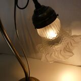 Lampe tulipe col de cygne Art Déco laiton