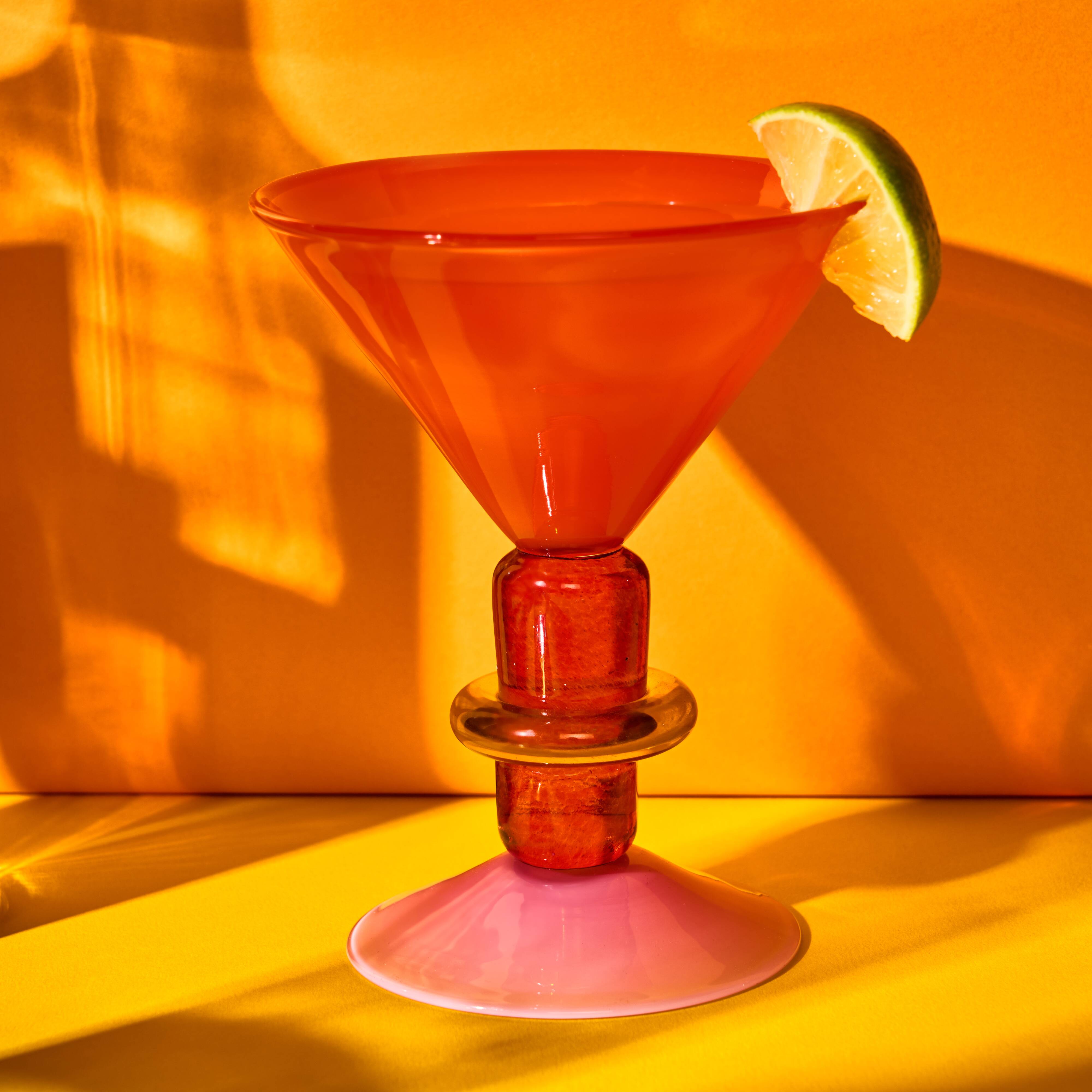 Verre à Martini Miami en Rouge et Rose