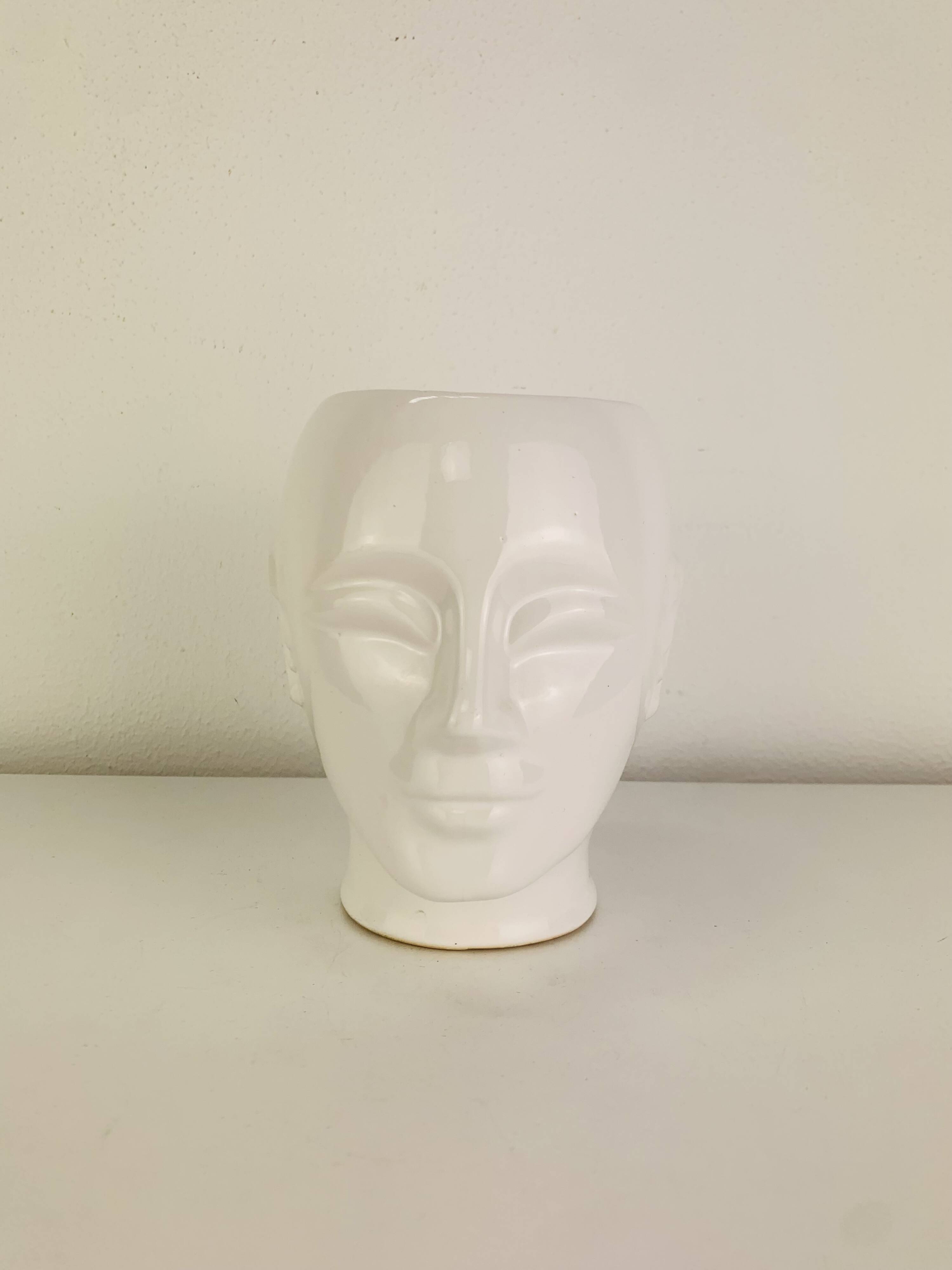 Vintage anthropomorphic ceramic head vase.