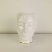 Vase tête en céramique, anthropomorphe, vintage