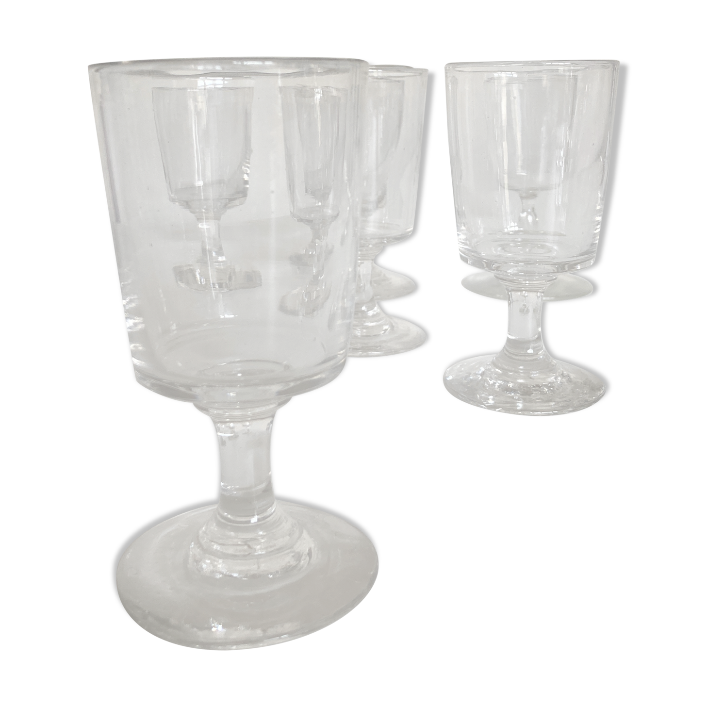 Set de 6 verres de campagne 19e rouleau à pied