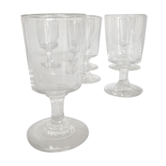 Set de 6 verres de campagne 19e rouleau à pied