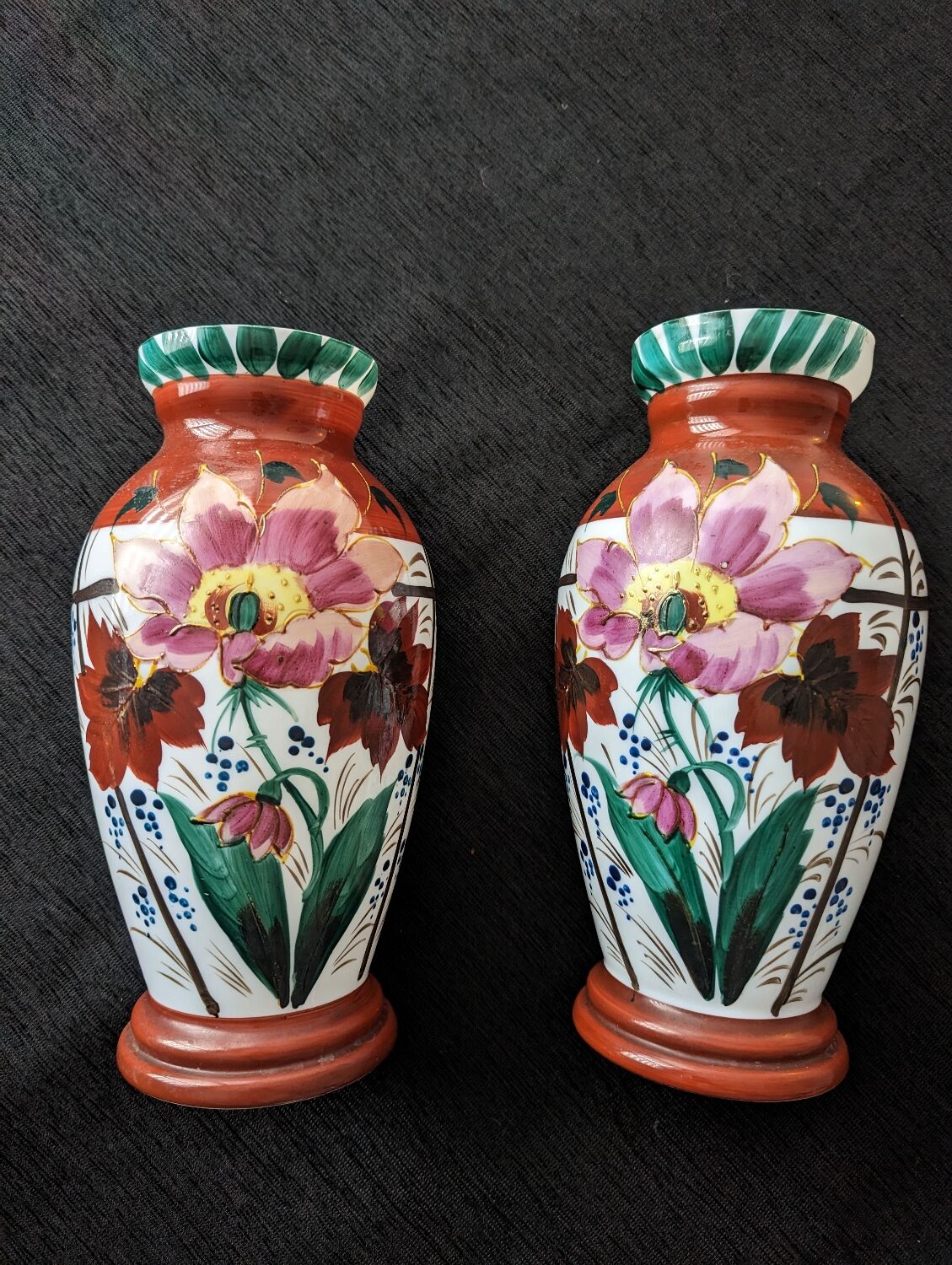 Pair of opaline vase