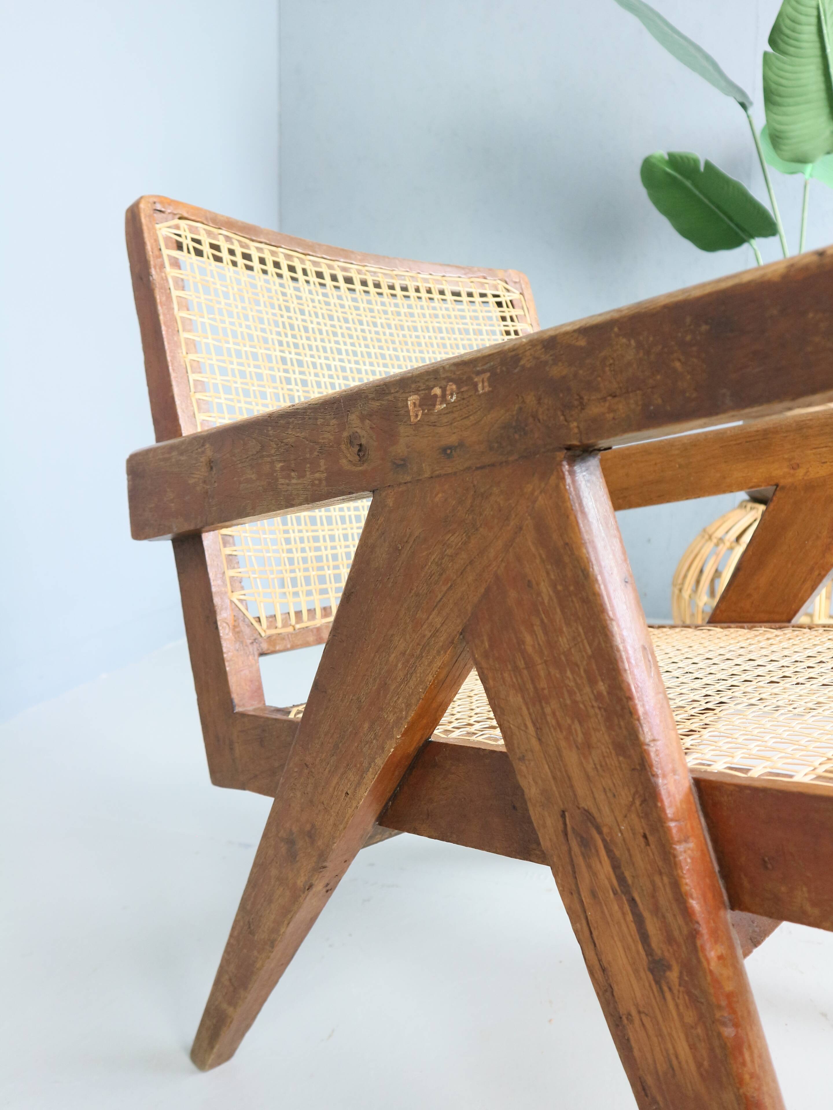 Pierre Jeanneret PJ-SI-29-A Easy Cane Chair / Authentic Mid-Century Modern