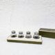 Set of 4 Christofle salt cellars - Glass and solid silver