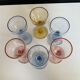 Set of 6 vintage coloured liqueur glasses
