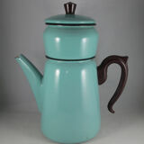large vintage coffee maker made of enamelled sheet metal