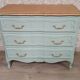 Water green Louis XV style chest of drawers