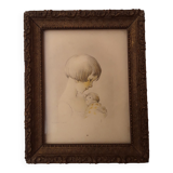 Framed drawing by Jean Droit 1884-1961