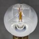 1940s Pair of Italian Restored Brass Table Lamps with Glass Shades