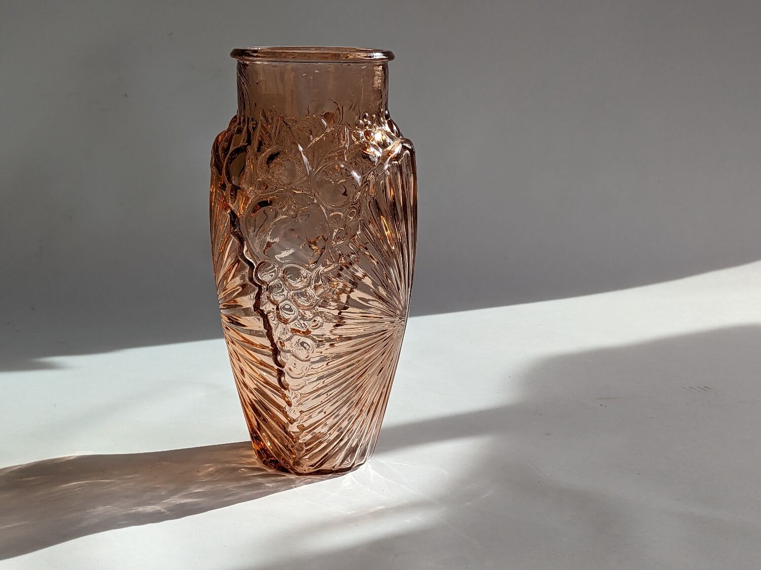 Pink glass vase