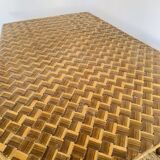 Large free-form rattan table
