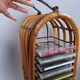 Column shelf range 24 CD metal and bamboo, 80s