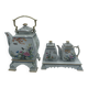 Franklin Mint teapot, sugar bowl and small cream jug, porcelain 1986