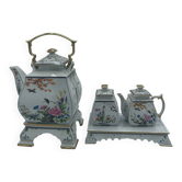 Franklin Mint théière, sucrier et petit pot de crème, porcelaine 1986