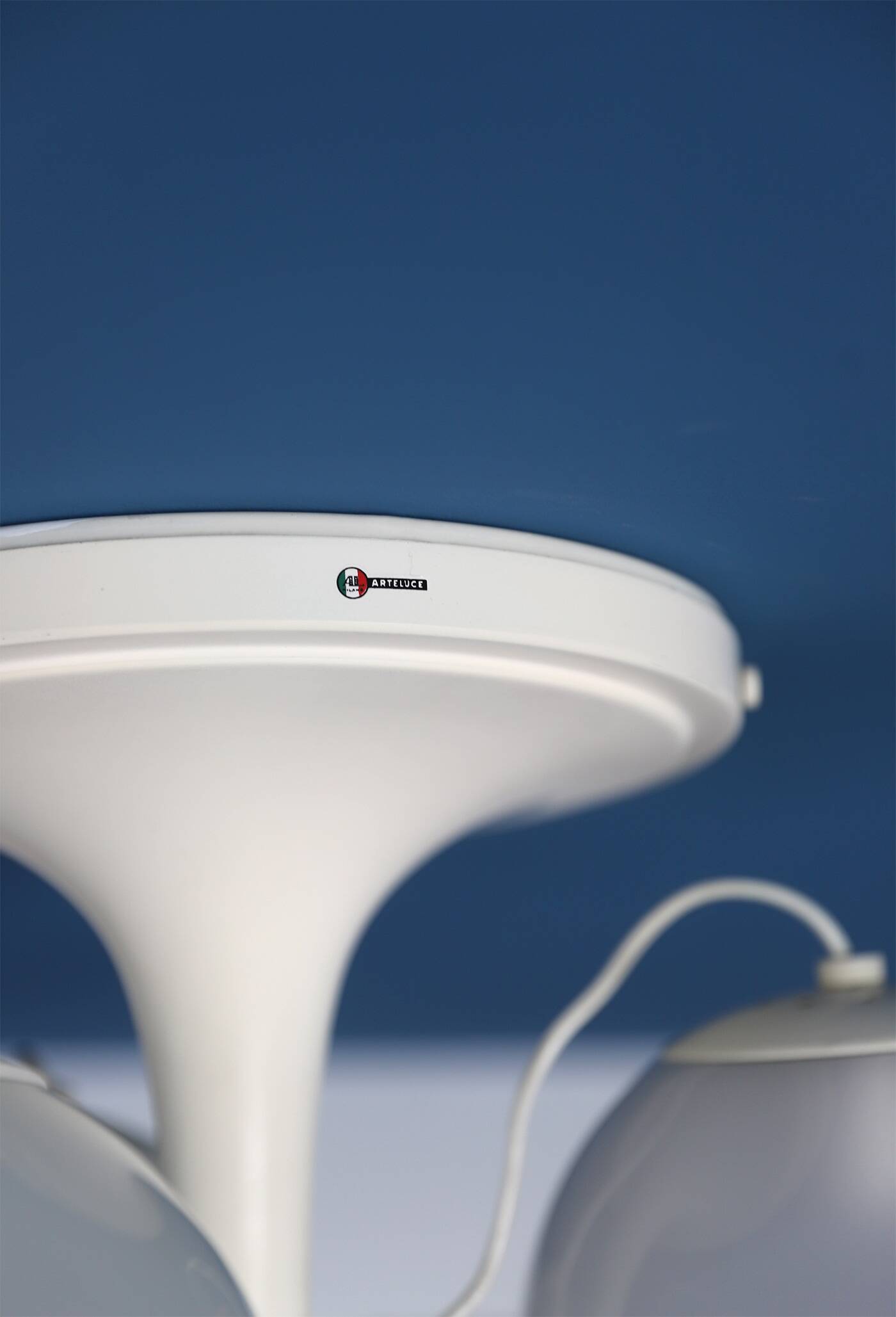 Gino Sarfatti metal and glass 'Le Sfere Plafone 2042/3' ceiling lamp for Arteluce