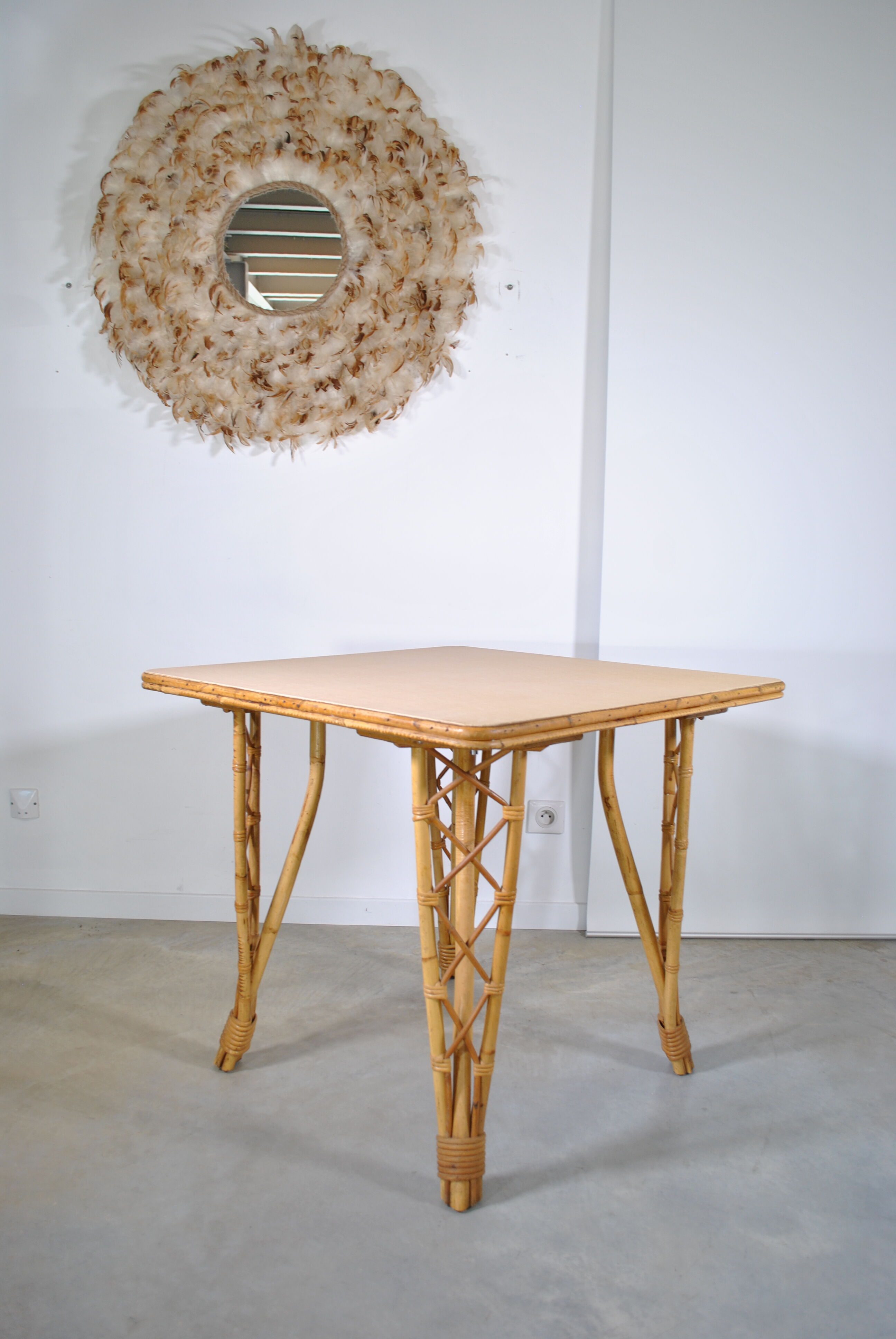 Rattan dining table year 60