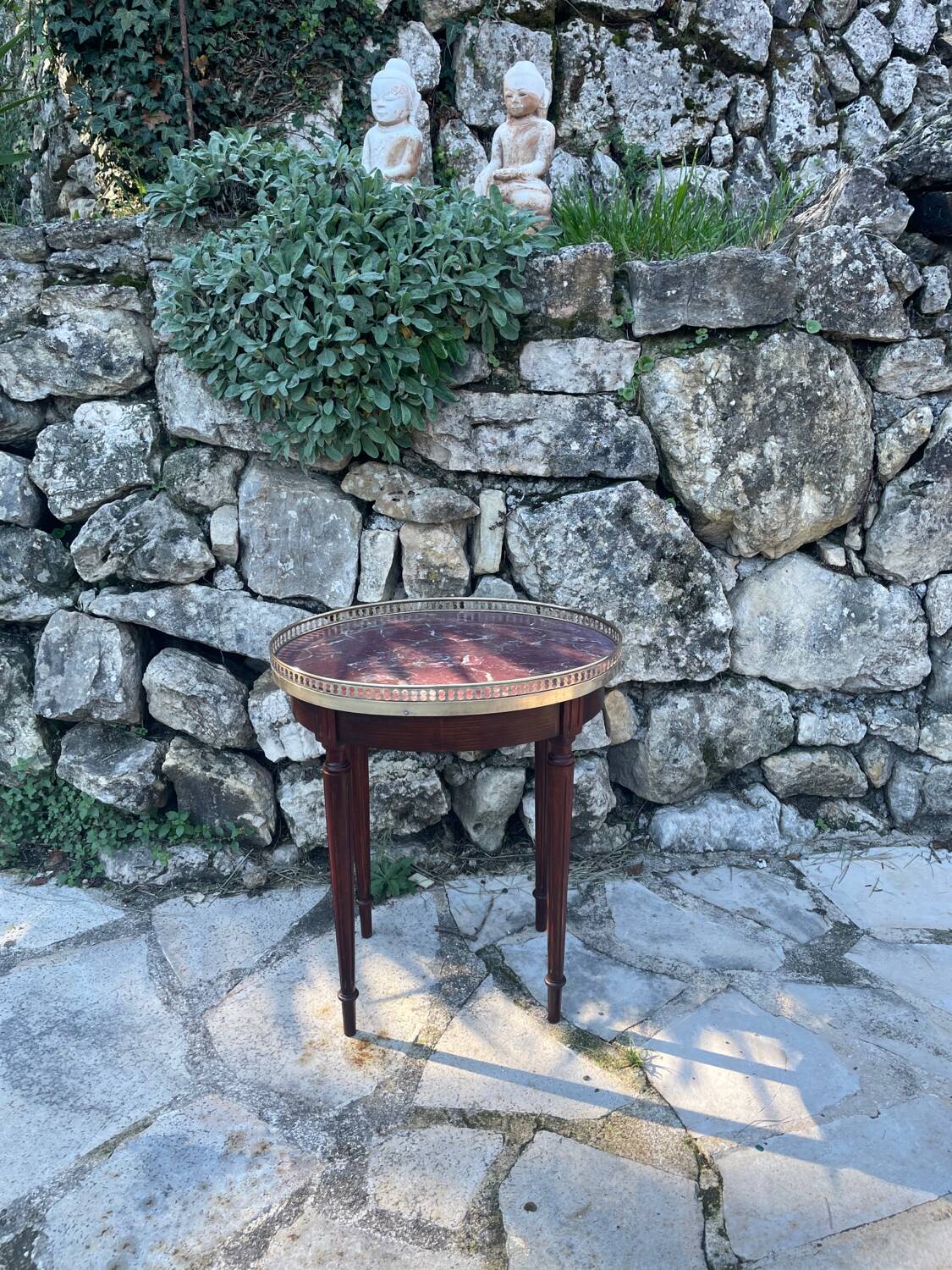 Small Louis XVI style mahogany hot water bottle table from the 19th century