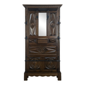 Porte manteau en chêne dans l'esprit de Dudouyt