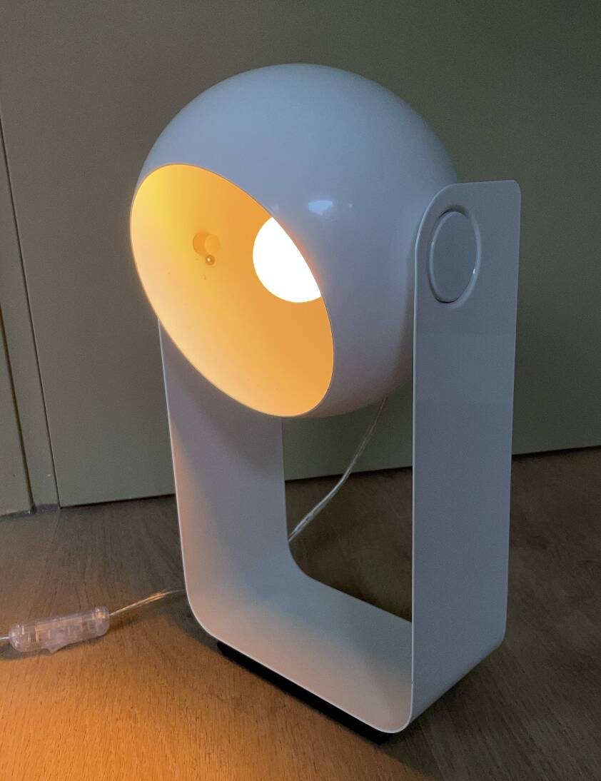 Vintage Table Lamp White Space Age Look Massive 90's design